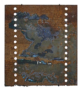 HD Heckes, Stahlrelief, Schnürung, o. T., 25/28 cm, 5 mm Blech, 1986