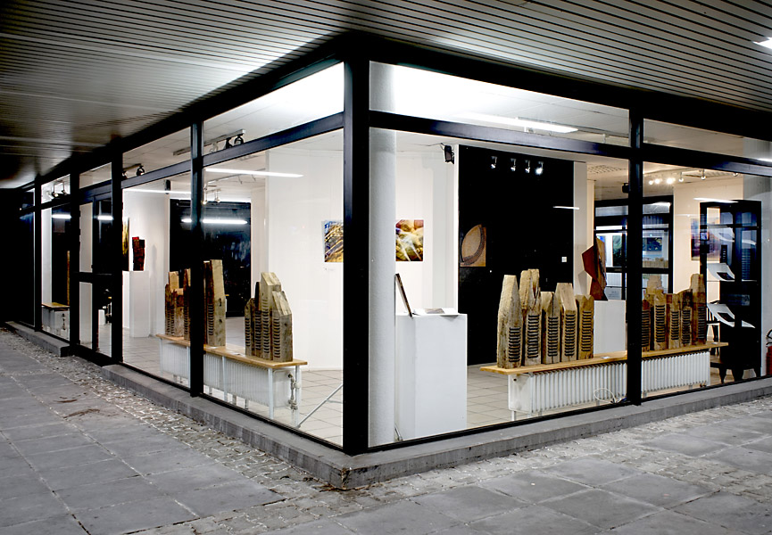 HD Heckes, Aussenaufnahme des Kunstkarrees, Kunstvereins Bad Godesberg e.V., Burgstraße 85, 53177 Bonn-Bad Godesberg, während der Ausstellung Linsenpinsel und Schweissbrenner mit Arbeiten von Thomas Riedel und HD Heckes vom 7.2 bis 7.3.2021